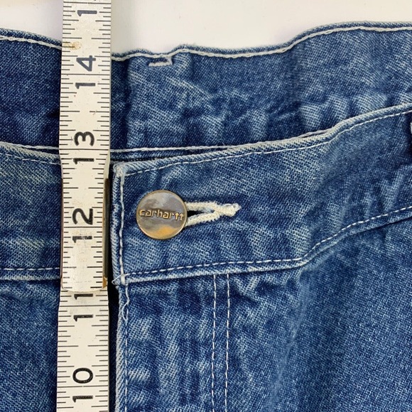 VTG Y2K Carhartt Loose Dungaree Fit B13 DST Skate Blue Jeans 38x26 Cyber Baggy - Picture 7 of 10